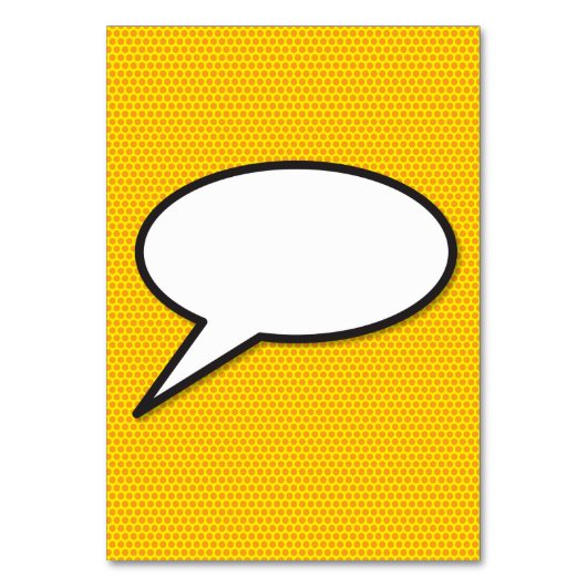Sprechblasen-Comic-Art-Tischnummer Tischnummer (Vorderseite)