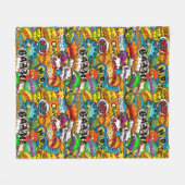 Sprechblasen-Comic-Fleece-Decke Fleecedecke (Vorderseite (Horizontal))
