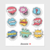 Sprechblasen dynamische farbige Formen Set Aufkleber (Blatt)