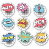 Sprechblasen dynamische farbige Formen Set Aufkleber (Vorderseite)