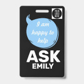 Sprechblasen-Helfer-Abzeichen – Logo Ausweis (Rückseite)