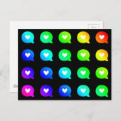 Sprechblasen in der Liebe, dass Sie hören farbenfr Postkarte (Vorne/Hinten)