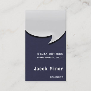 Sprechblasen-Karte [3d] Mitternacht Imitat Flanell Visitenkarte