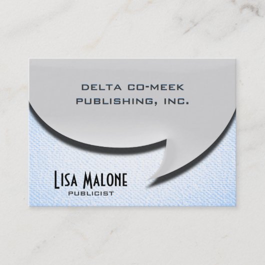 Sprechblasen-Karte [3d-Stil] Visitenkarte (Vorderseite)