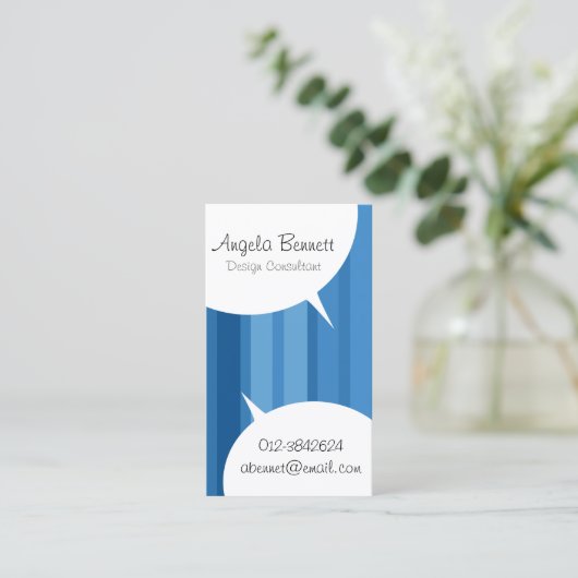 Sprechblasen Pastell Business Card Visitenkarte (Stehend Vorderseite)