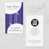 Sprechblasen Violet Business Card Visitenkarte (Vorne/Hinten)