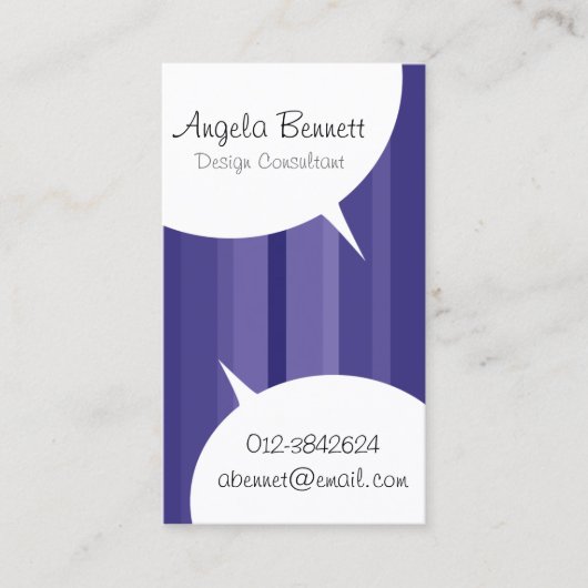 Sprechblasen Violet Business Card Visitenkarte (Vorderseite)