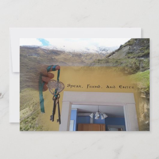 Sprechen, Freunde und Eintritt in das Party Housew Einladung (Vorderseite)