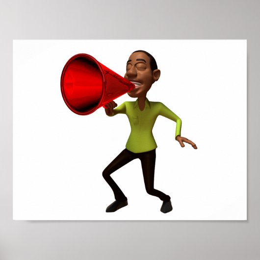 Sprechen in ein Megaphone-Poster Poster (Vorne)