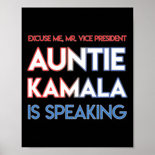Sprechen Kamala Harris Tante Schwarz Indisch Ameri Poster