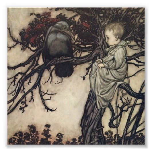 "Sprechen mit den Vögeln" von Arthur Rackham Fotodruck (Vorne)