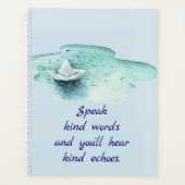 Sprechen mit freundlichen Worten Zitat mit Papierb Planer (Vorderseite)