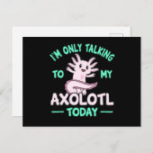Sprechen mit meinem Axolotl Kawaii Animal Lover Ei Einladungspostkarte (Vorne/Hinten)