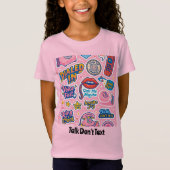 Sprechen Nicht Text Retro Rotary Telefon Rosa Rosa T-Shirt (Vorderseite)