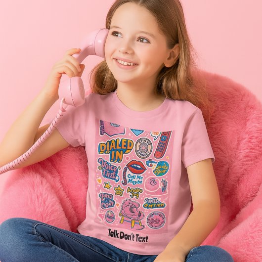 Sprechen Nicht Text Retro Rotary Telefon Rosa Rosa T-Shirt