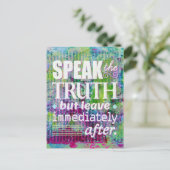 Sprechen Sie die Wahrheitskarte Postkarte (Stehend Vorderseite)