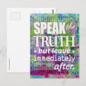 Sprechen Sie die Wahrheitskarte Postkarte (Vorne/Hinten)