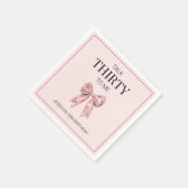 Sprechen Sie dreißig mit mir Pink Bow 30. Geburtst Serviette (Ecke)