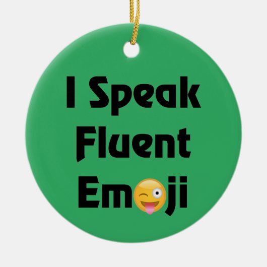 Sprechen Sie fließendes Emoji Keramikornament (Vorne)