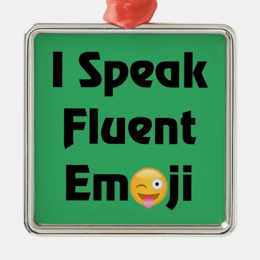 Sprechen Sie fließendes Emoji Silbernes Ornament (Vorne)