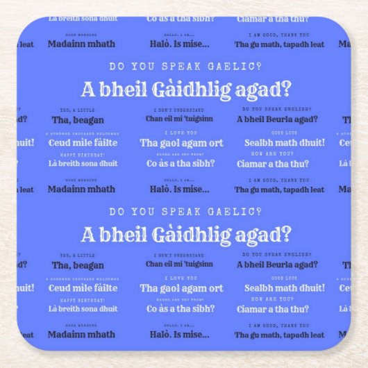 Sprechen Sie gälischen Untersetzer? Rechteckiger Pappuntersetzer (Vorderseite)