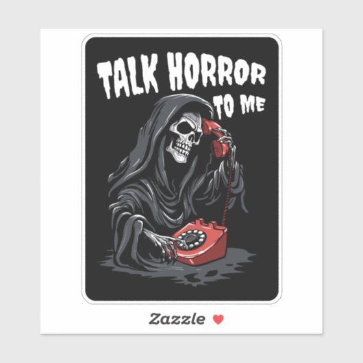 SPRECHEN SIE HORROR MIT MIR GRIM SENSENMANN ROTES  AUFKLEBER (Blatt)