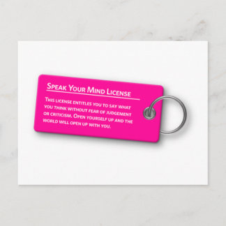 Sprechen Sie Ihre Mini-Lizenz-Postkarte Postkarte