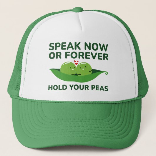 Sprechen Sie jetzt oder für immer mit den Erbsen Truckerkappe (Vorderseite)
