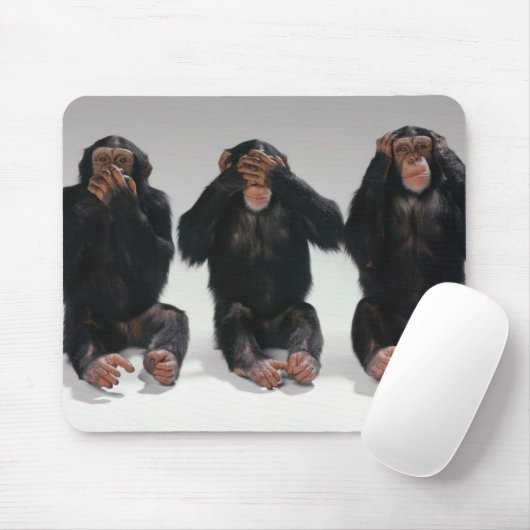 Sprechen Sie kein sehen kein, keine Übel-Affen Mousepad (Mit Mouse)
