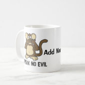 Sprechen Sie keine Übel-Affen - personifizieren Kaffeetasse (Vorderseite Links)