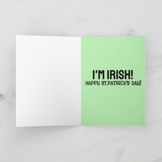 SPRECHEN SIE MIR! ICH BIN IRISH! ST.PATRICK'S DAY  KARTE (Innenseite)