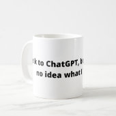 Sprechen Sie mit Chat GPT weiße Tasse (Vorderseite Links)