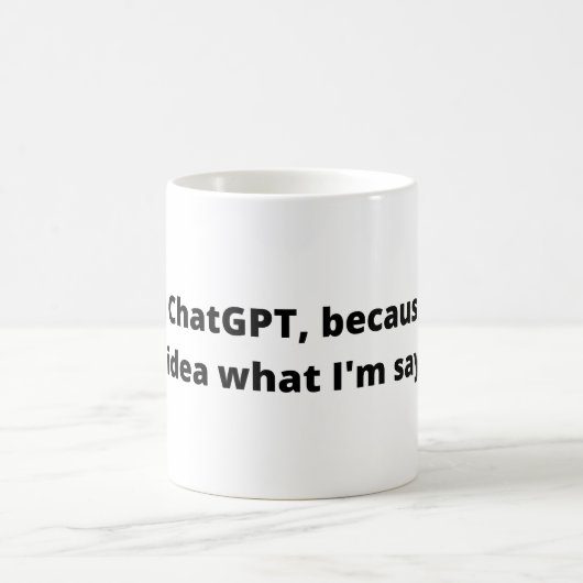 Sprechen Sie mit Chat GPT weiße Tasse (Mittel)