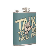 Sprechen Sie mit dem Handkolben Flachmann (Rechts)