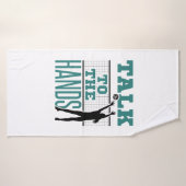 Sprechen Sie mit dem Hands Funny Volleyball Middle Badehandtuch (Badehandtuch)