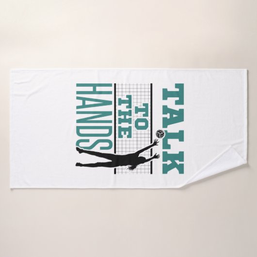 Sprechen Sie mit dem Hands Funny Volleyball Middle Badehandtuch (Badehandtuch)