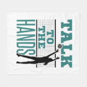 Sprechen Sie mit dem Hands Funny Volleyball Middle Fleecedecke (Vorderseite (Horizontal))