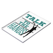 Sprechen Sie mit dem Hands Funny Volleyball Middle Notizblock (Linke Seite)