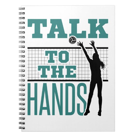 Sprechen Sie mit dem Hands Funny Volleyball Middle Notizblock (Vorderseite)