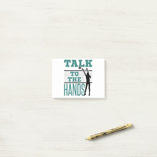 Sprechen Sie mit dem Hands Funny Volleyball Middle Post-it Klebezettel (Auf Schreibtisch)