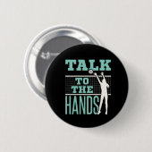 Sprechen Sie mit dem Hands Volleyball Player Block Button (Vorne & Hinten)
