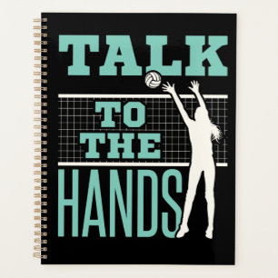 Sprechen Sie mit dem Hands Volleyball Player Block Planer