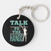 Sprechen Sie mit dem Hands Volleyball Player Block Schlüsselanhänger (Rückseite)