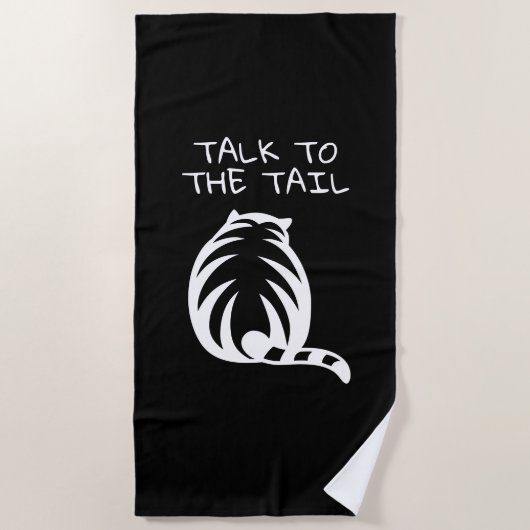 Sprechen Sie mit dem Schwanz lustig gestreift Katz Strandtuch (Vorderseite)