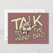 Sprechen Sie mit der eigenen Postkarte der Hand (Vorne/Hinten)