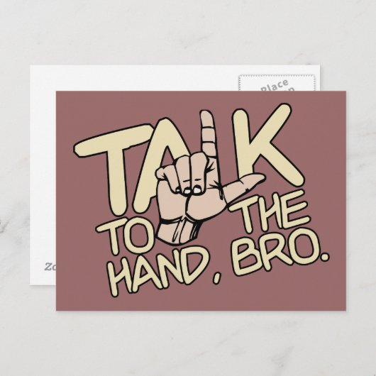 Sprechen Sie mit der eigenen Postkarte der Hand (Vorne/Hinten)