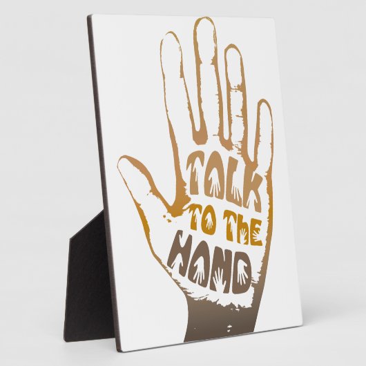 Sprechen Sie mit der Hand Fotoplatte (Seite)