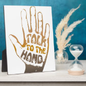 Sprechen Sie mit der Hand Fotoplatte (Seite)