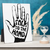 Sprechen Sie mit der Hand Fotoplatte (Seite)