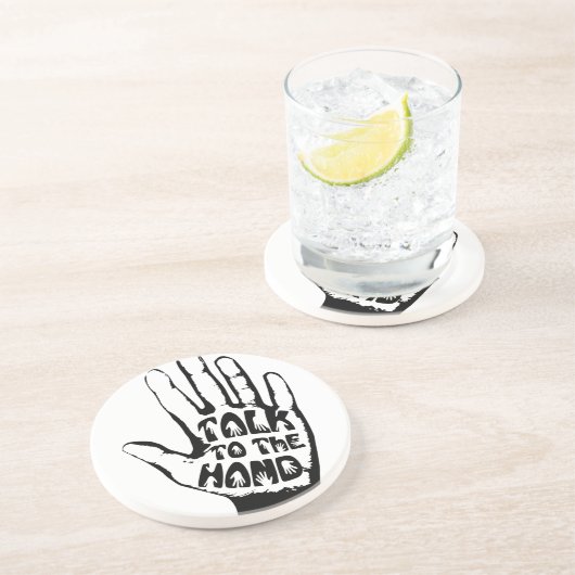 Sprechen Sie mit der Hand Getränkeuntersetzer (Seite)